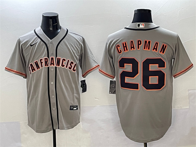 Personalized Men’s San Francisco Giants #26 Matt Chapman Grey Cool Base Stitched Baseball Jersey