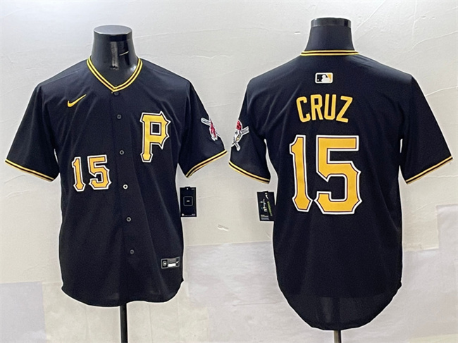 Personalized Men’s Pittsburgh Pirates #15 Oneil Cruz Black 2025 Limited Stitched Baseball Jersey