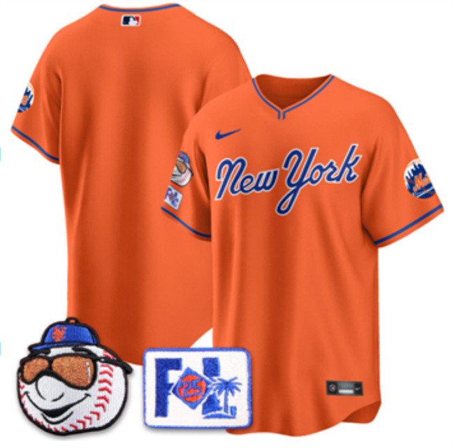 Personalized Men’s New York Mets Blank Orange 2025 Spring Training Stitched Baseball Jersey