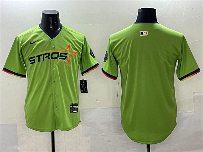Personalized Men’s Houston Astros Blank Green 2025 City Connect Limited Stitched Baseball Jersey