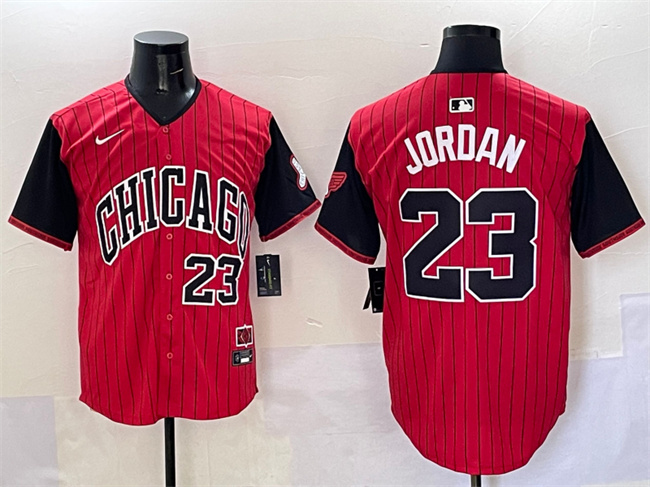 Personalized Men’s Chicago White Sox #23 Michael Jordan Red Black 2025 City Connect Limited Stitched Baseball Jersey