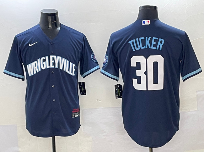 Personalized Men’s Chicago Cubs #30 Kyle Tucker Navy City Connect Stitched Baseball Jersey