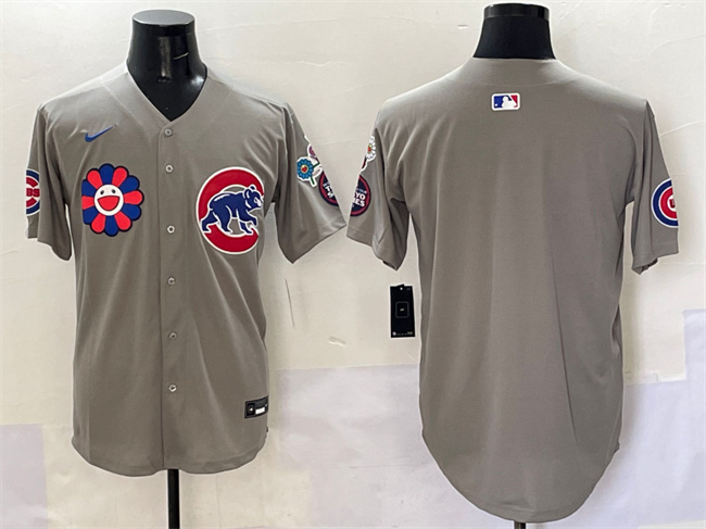 Personalized Men’s Chicago Cubs Blank Gray 2025 Tokyo Series Limited Stitched Baseball Jersey