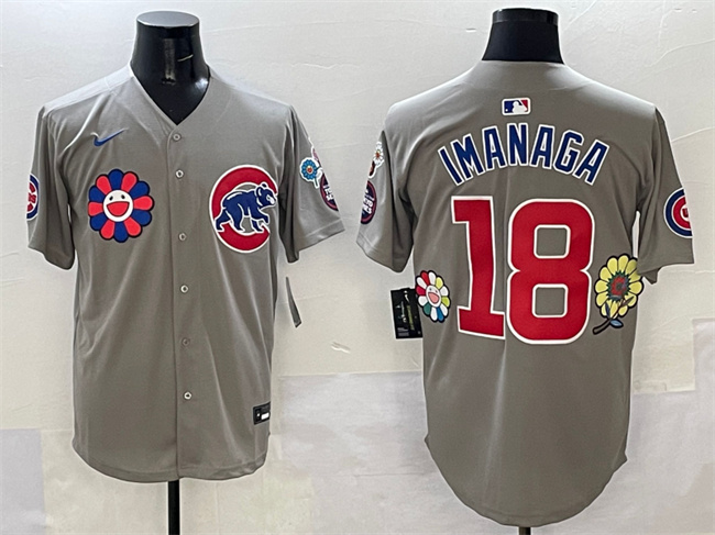 Personalized Men’s Chicago Cubs #18 Shota Imanaga Gray 2025 Tokyo Series Limited Stitched Baseball Jersey
