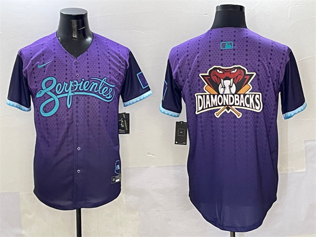 Personalized Men’s Arizona Diamondbacks Team Big Logo Purple 2025 City Connect Limited Stitched Baseball Jersey