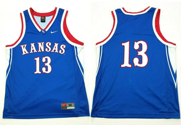 Personalized Men’s Kansas Jayhawks #13 Jeff Boschee Blue Stitched Basketball Jersey