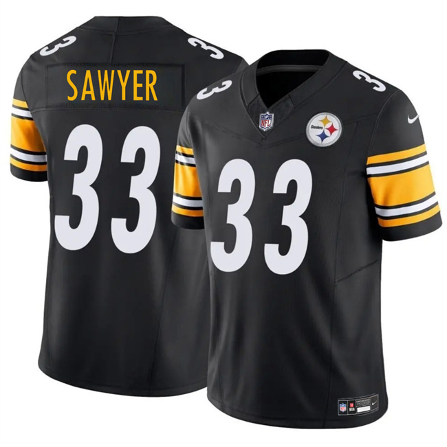 Personalized Men’s Pittsburgh Steelers #33 Jack Sawyer Black 2025 Draft F.U.S.E. Limited Stitched Football Jersey