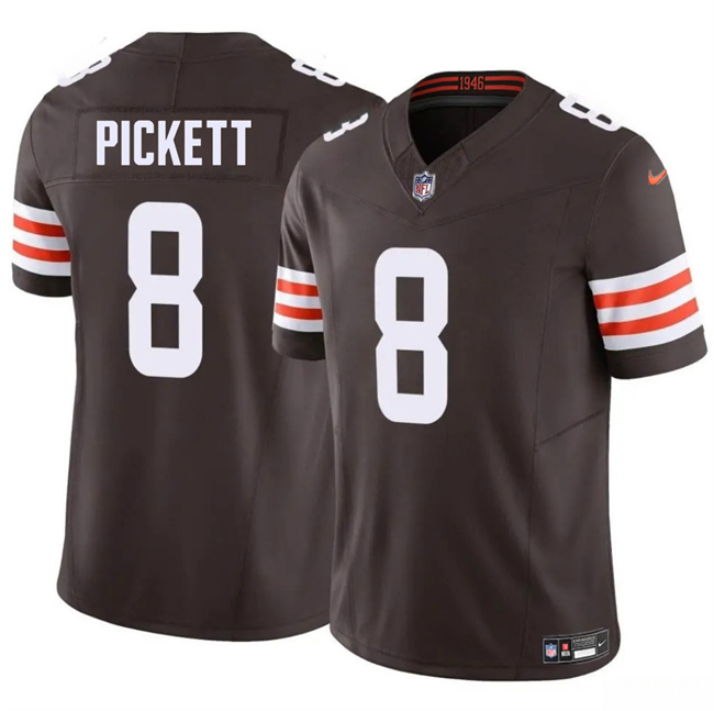 Personalized Men’s Cleveland Browns #8 Kenny Pickett Brown 2025 F.U.S.E. Limited Stitched Football Jersey