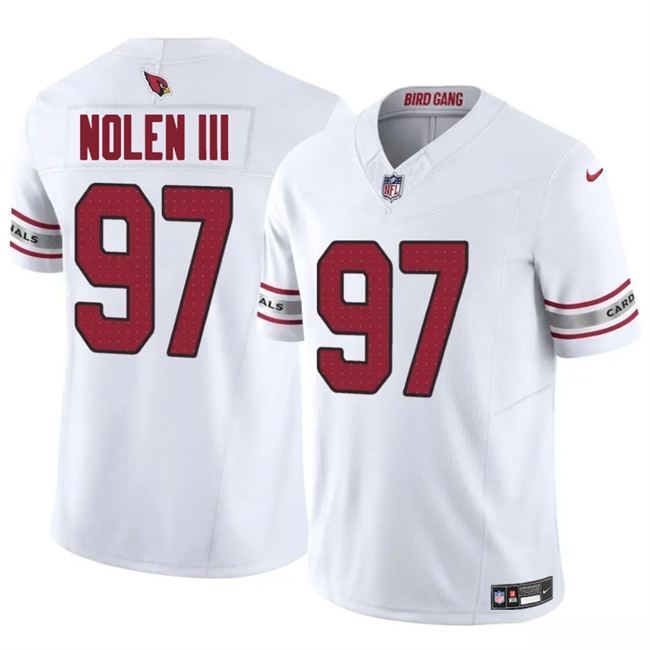 Personalized Men’s Arizona Cardinals #97 Walter Nolen III White 2025 Draft F.U.S.E. Untouchable Limited Stitched Jersey