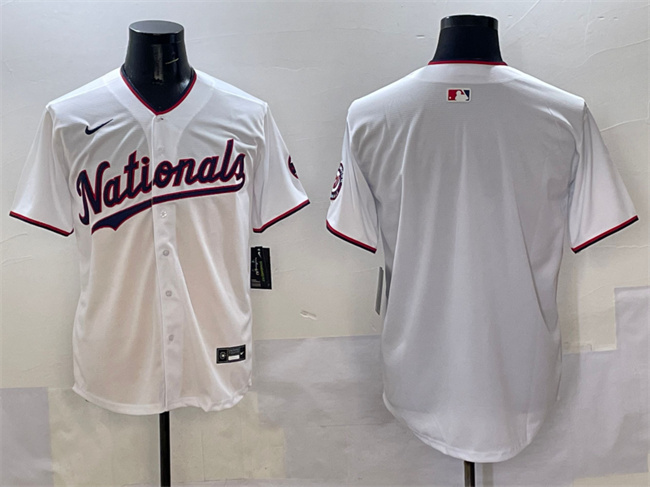 Personalized Men’s Washington Nationals Blank White Limited Stitched Baseball Jersey