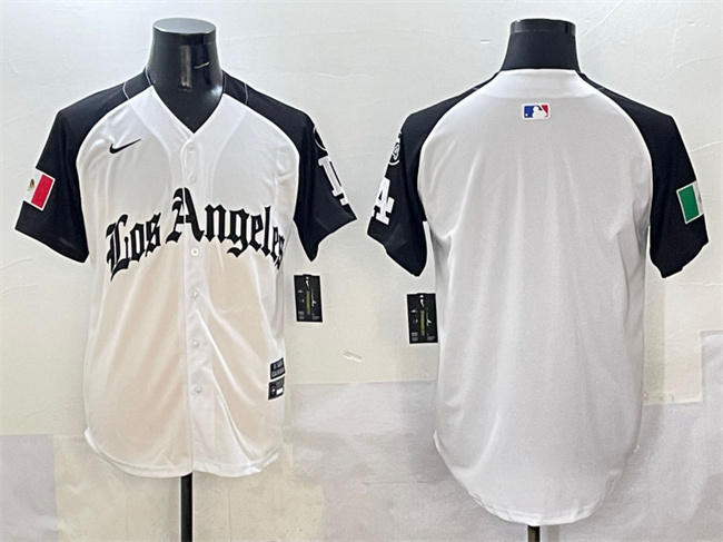 Personalized Men’s Los Angeles Dodgers Blank White Black Mexico 2025 LA Gothic Style With Fernando Patch Premier Limited Stitched Baseball Jersey