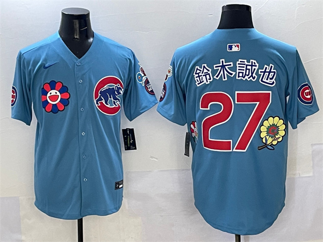 Personalized Men’s Chicago Cubs #27 Seiya Suzuki Blue 2025 Tokyo Series 2nd Alternate Limited Stitched Baseball Jersey