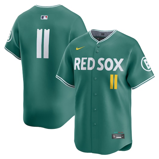 Personalized Men’s Boston Red Sox #11 Rafael Devers Green 2025 City Connect Limited Stitched Baseball Jersey