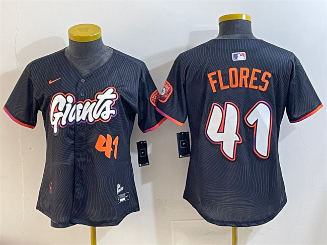 Personalized Youth San Francisco Giants #41 Wilmer Flores Anthracite 2025 City Connect Limited Stitched Baseball Jersey
