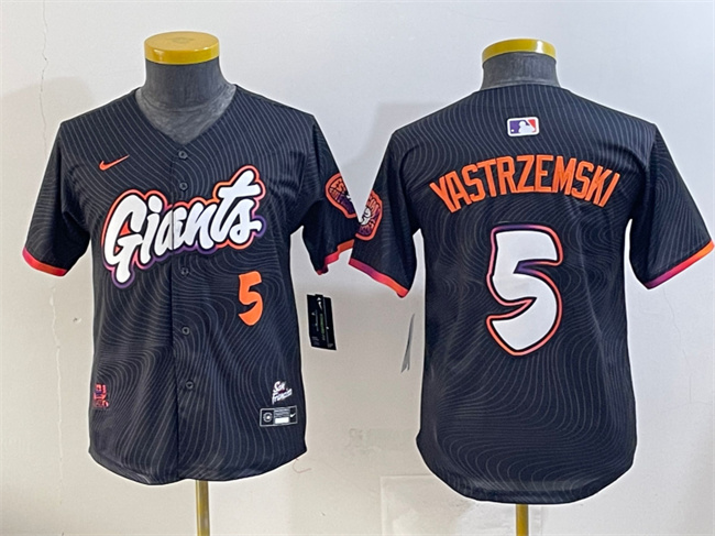 Personalized Youth San Francisco Giants #5 Mike Yastrzemski Anthracite 2025 City Connect Limited Stitched Baseball Jersey