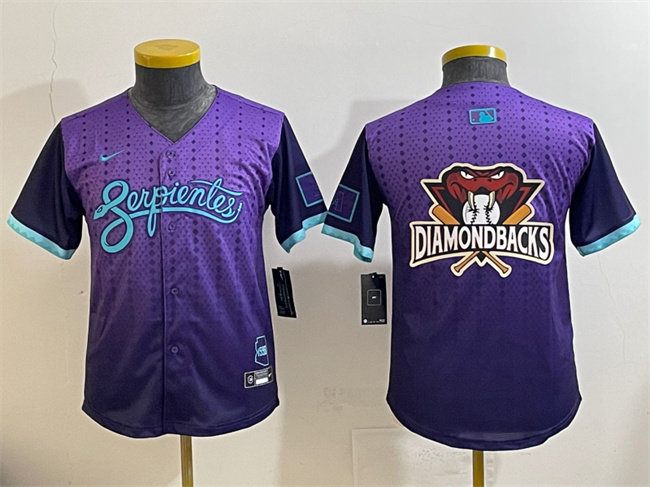 Personalized Youth Arizona Diamondbacks Team Big Logo Purple 2025 City Connect Limited Stitched Baseball Jersey