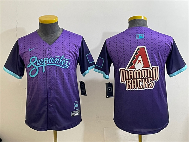 Personalized Youth Arizona Diamondbacks Team Big Logo Purple 2025 City Connect Limited Stitched Baseball Jerseys
