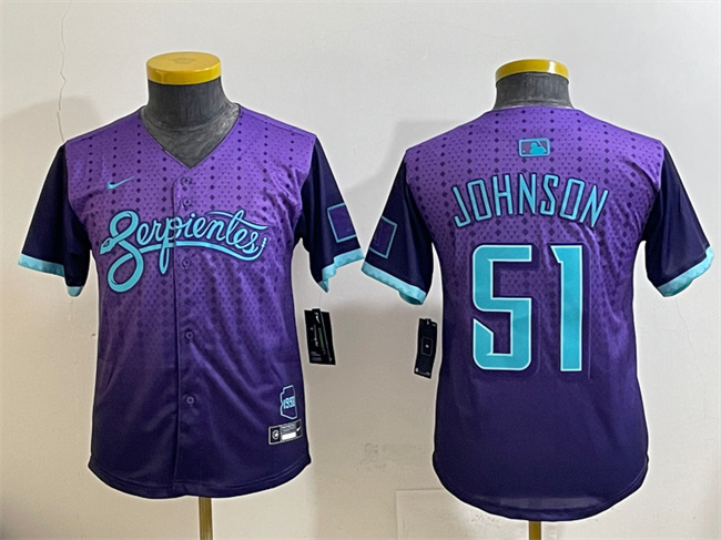 Personalized Youth Arizona Diamondbacks #51 Randy Johnson Purple 2025 City Connect Limited Stitched Baseball Jersey