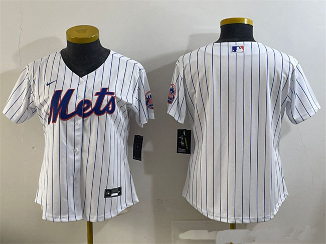 Personalized Women’s New York Mets Blank White Cool Base Stitched Baseball Jersey(Run Small)