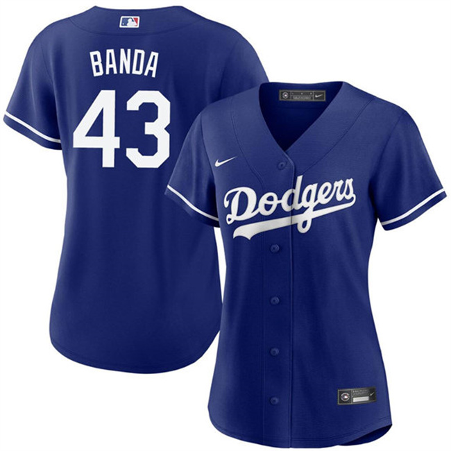 Personalized Women’s Los Angeles Dodgers #43 Anthony Banda Royal 2025 Cool Base Stitched Baseball Jersey(Run Small)