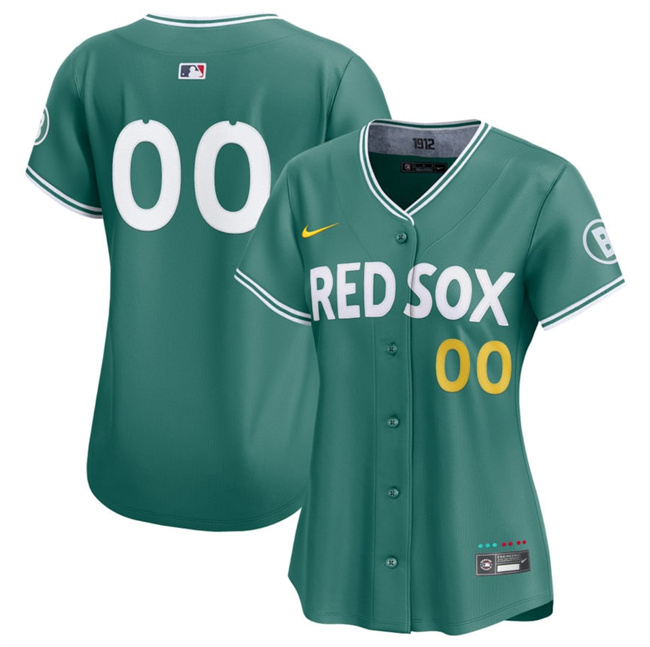 Personalized Women’s Boston Red Sox ACTIVE PLAYER Green 2025 City Connect Limited Stitched Baseball Jersey(Run Small)