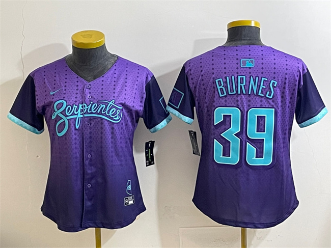 Personalized Women’s Arizona Diamondbacks #39 Corbin Burnes Purple 2025 City Connect Limited Stitched Baseball Jersey(Run Small)