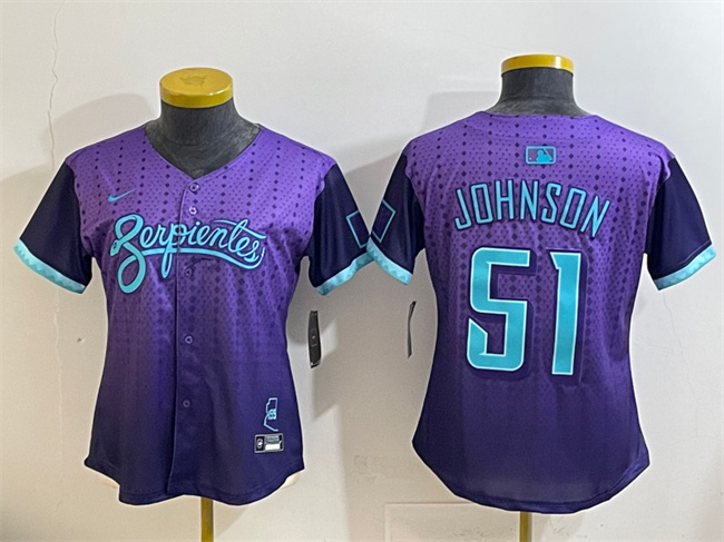 Personalized Women’s Arizona Diamondbacks #51 Randy Johnson Purple 2025 City Connect Limited Stitched Baseball Jersey(Run Small)