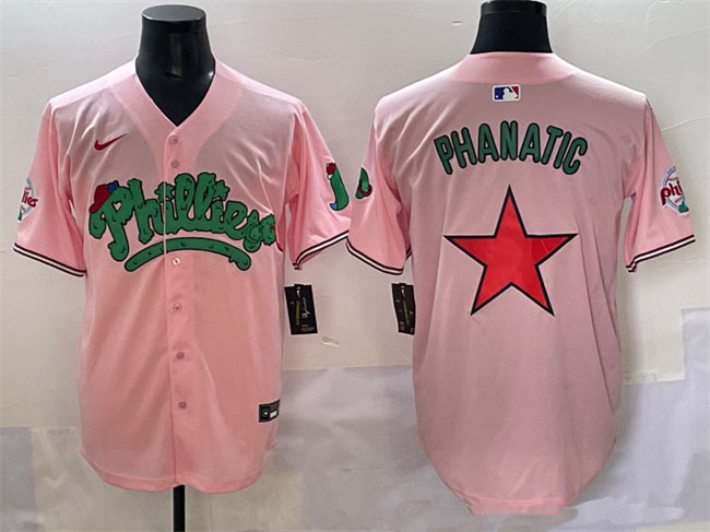 Personalized Men’s Philadelphia Phillies Pink Phanatic Limited Stitched Jersey