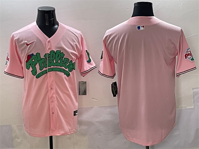 Personalized Men’s Philadelphia Phillies Blank Pink Phanatic Limited Stitched Jersey