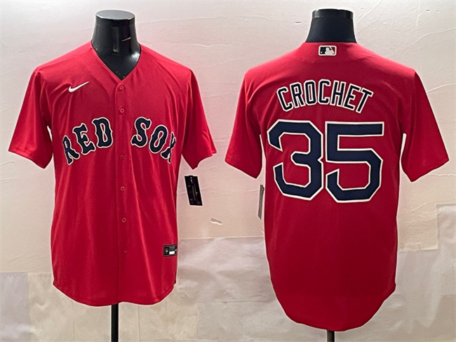 Personalized Men’s Boston Red Sox #35 Garrett Crochet Red Cool Base Stitched Baseball Jersey