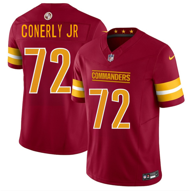 Personalized Youth Washington Commanders #72 Josh Conerly Jr Burgundy 2025 Draft F.U.S.E Limited Stitched Football Jersey