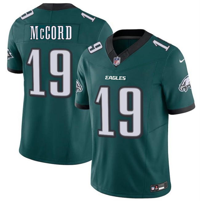 Personalized Youth Philadelphia Eagles #19 Kyle McCord Green 2025 Draft New F.U.S.E. Untouchable Limited Stitched Football Jersey