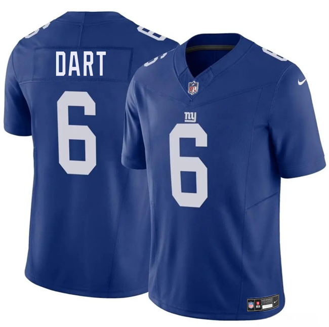 Personalized Youth New York Giants #6 Jaxson Dart Blue 2025 Draft F.U.S.E. Untouchable Limited Stitched Jersey