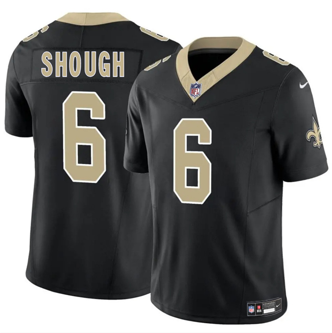Personalized Youth New Orleans Saints #6 Tyler Shough Black 2025 Draft F.U.S.E Limited Stitched Football Jersey