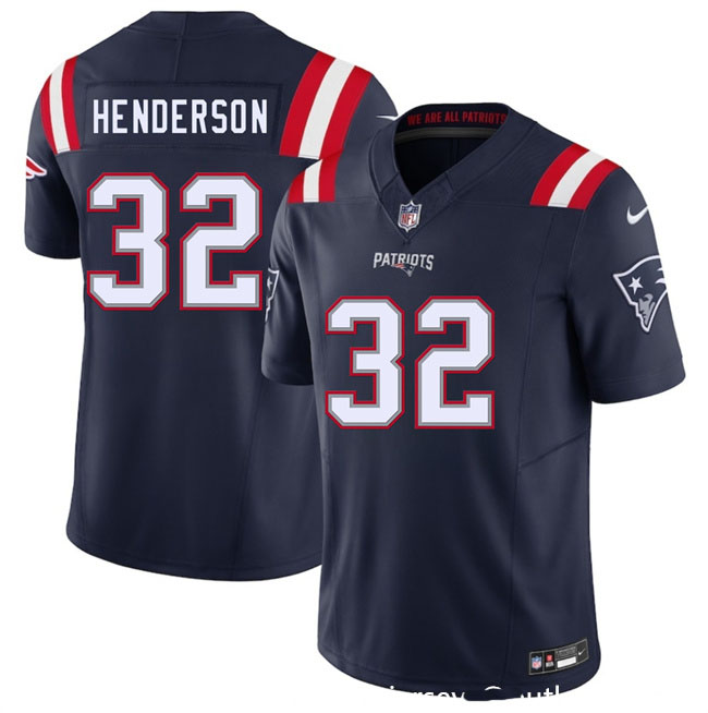 Personalized Youth New England Patriots #32 TreVeyon Henderson Navy 2025 F.U.S.E. Limited Stitched Football Jersey
