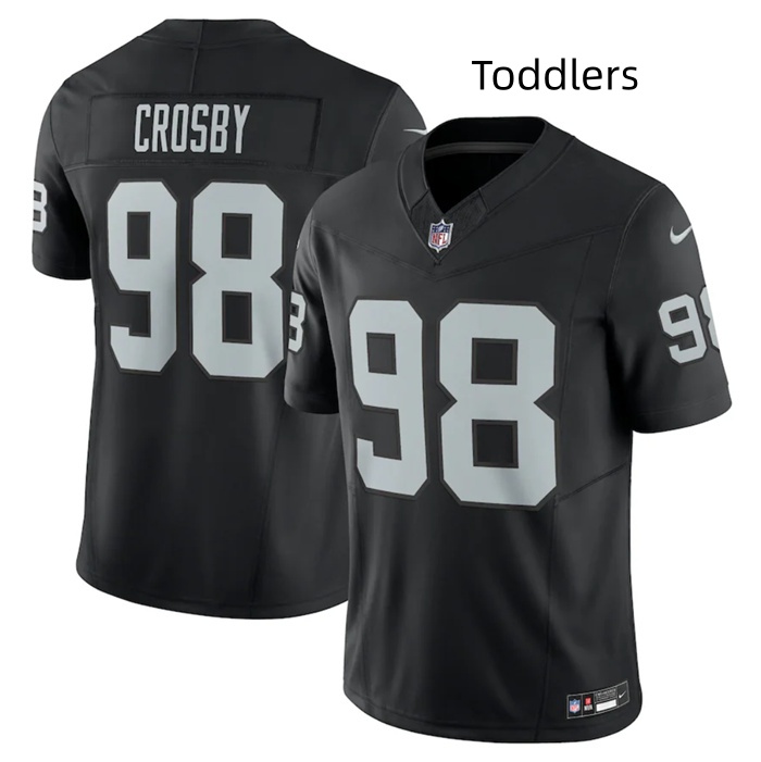 Personalized Toddlers Las Vegas Raiders #98 Maxx Crosby Black Jersey