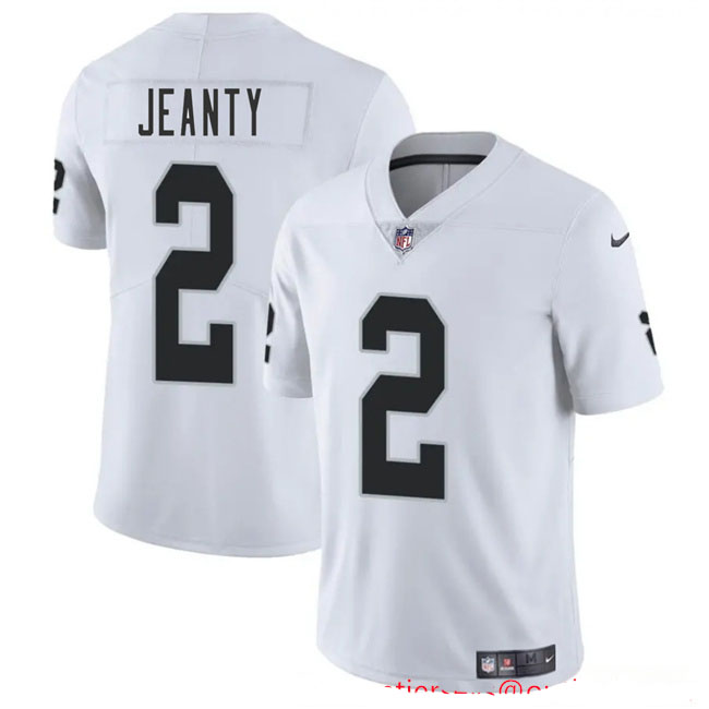 Personalized Youth Las Vegas Raiders #2 Ashton Jeanty White 2025 Draft Untouchable Limited Stitched Football Jersey