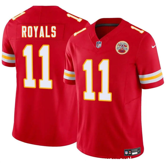 Personalized Youth Kansas City Chiefs #11 Jalen Royals Red 2025 Draft F.U.S.E. Untouchable Limited Stitched Football Jersey