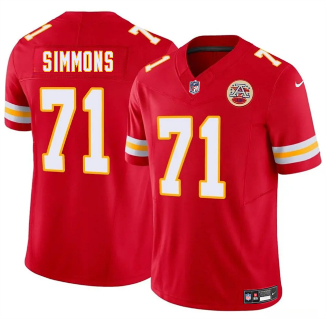 Personalized Youth Kansas City Chiefs #71 Josh Simmons Red 2025 Draft F.U.S.E. Untouchable Limited Stitched Football Jersey