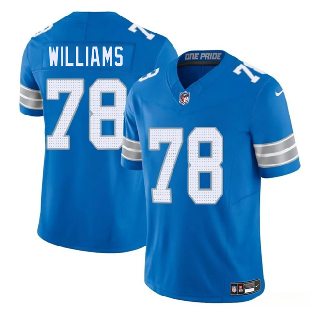 Personalized Youth Detroit Lions #78 Tyleik Williams Blue 2025 Draft F.U.S.E. Limited Stitched Jersey