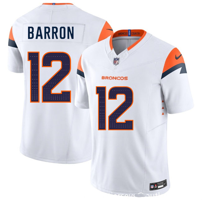 Personalized Youth Denver Broncos #12 Jahdae Barron White 2025 Draft F.U.S.E. Limited Stitched Football Jersey