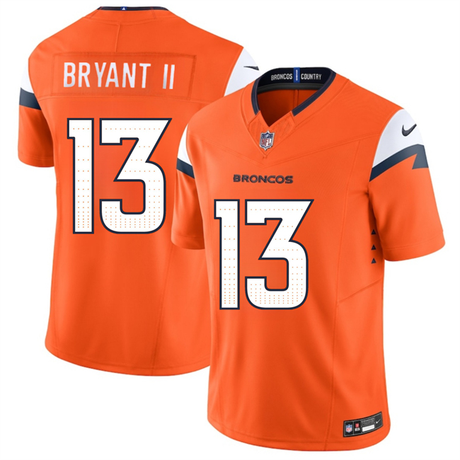 Personalized Youth Denver Broncos #13 Pat Bryant II Orange 2025 Draft F.U.S.E. Limited Stitched Football Jersey