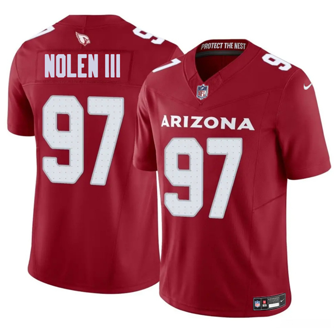 Personalized Youth Arizona Cardinals #97 Walter Nolen III Red 2025 Draft F.U.S.E Untouchable