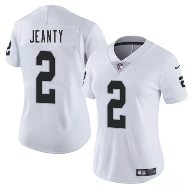 Personalized Women’s Las Vegas Raiders #2 Ashton Jeanty White 2025 Stitched Jersey(Run Small)