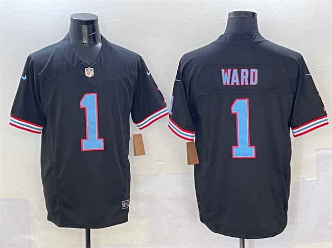 Personalized Men’s Tennessee Titans #1 Cameron Ward Black 2025 Draft F.U.S.E. Limited Stitched Football Jersey