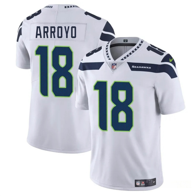 Personalized Men’s Seattle Seahawks #18 Elijah Arroyo White 2025 Draft Limited Stitched Football Jersey
