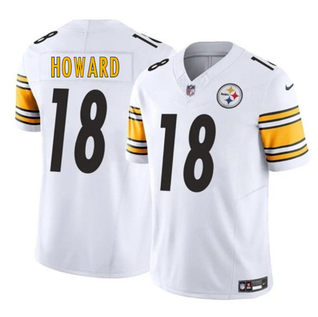 Personalized Men’s Pittsburgh Steelers #18 Will Howard White 2025 Draft F.U.S.E. Limited Stitched Football Jersey
