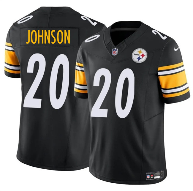 Personalized Men’s Pittsburgh Steelers #20 Kaleb Johnson Black 2025 Draft F.U.S.E. Limited Stitched Football Jersey