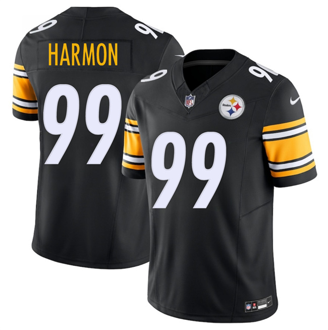 Personalized Men’s Pittsburgh Steelers #99 Derrick Harmon Black 2025 Draft F.U.S.E. Limited Stitched Football Jersey