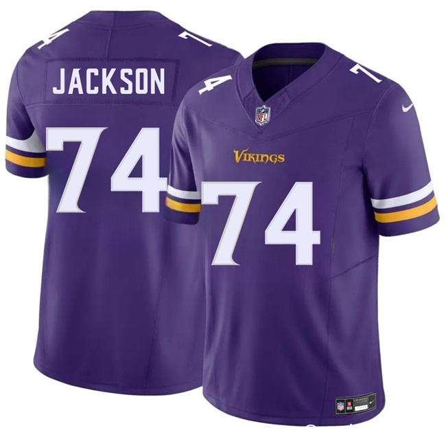 Personalized Men’s Minnesota Vikings #74 Donovan Jackson Purple 2025 Draft F.U.S.E. Untouchable Limited Stitched Jersey